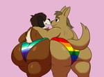 anthro bent_over big_butt black_ears black_nose blue_clothing blue_thong blue_underwear brown_body brown_ears brown_fur brown_hair brown_nose brown_tail butt clothing duo fur green_clothing green_thong green_underwear hair hair_over_eyes hand_on_shoulder happy huge_butt lgbt_pride looking_at_another male male/male multicolored_clothing multicolored_thong multicolored_underwear orange_clothing orange_thong orange_underwear pride_color_clothing pride_color_thong pride_color_underwear pride_colors purple_clothing purple_thong purple_underwear rainbow_pride_colors rear_view red_clothing red_thong red_underwear six-stripe_rainbow_pride_colors smile tail thick_thighs thong two_tone_tail underwear vincian_pride_colors white_clothing white_tail white_thong white_underwear yellow_clothing yellow_thong yellow_underwear colossalstars lgbt_pride_month canid canine canis domestic_dog mammal molosser mountain_dog saint_bernard 2024 absurd_res digital_media_(artwork) hi_res