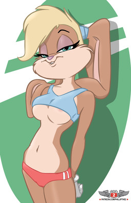 anthro areola areola_slip athletic_wear bedroom_eyes bite biting_lip biting_own_lip bottomwear breasts buckteeth camel_toe clothing crop_top female gym_bottomwear gym_shorts hotpants looking_at_viewer narrowed_eyes seductive self_bite shirt shorts solo standing teeth topwear under_boob phillipthe2 saransaran third-party_edit looney_tunes warner_brothers lola_bunny lagomorph leporid mammal rabbit hi_res