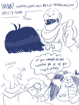 bone dialogue humor not_furry simple_background skeleton text white_background miraculoustang undertale undertale_(series) mettaton mettaton_ex papyrus_(undertale) animated_skeleton undead 2015 blue_and_white comic english_text hi_res monochrome