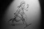 angry anthro belt bottomwear clothing duel fight male melee_weapon muscular muscular_anthro muscular_male pants paws solo sword warpaint warrior weapon dagootter mammal mustelid otter graphite_(artwork) monochrome traditional_media_(artwork)