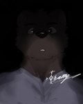 anthro black_background brown_body male orange_eyes shadowed_eyes simple_background solo icerary echo_(series) echo_project the_smoke_room chang_(the_smoke_room) gulonine mammal marten mustelid musteline digital_media_(artwork) watermark