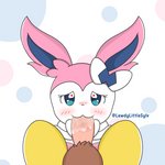 blush bodily_fluids cum cum_in_mouth cum_inside duo erection female female_penetrated genital_fluids genitals looking_at_viewer male male/female male_penetrating male_penetrating_female oral oral_penetration penetration penis semi-anthro sex simple_background aurorasylveon nintendo pokemon aurora_sylveon eeveelution generation_6_pokemon pokemon_(species) sylveon 1:1