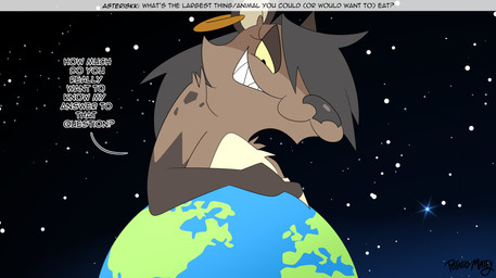 anthro black_hair brown_body brown_fur ear_piercing earth_(planet) female female_anthro fur hair macro macro_anthro macro_female outside piercing planet solo space text potateymatey leena_(potateymatey) hyena mammal spotted_hyena 2024 colored english_text hi_res