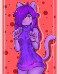 anthro blush bracelet breasts clothed clothing female hair jewelry long_hair solo standing sweater topwear virgin_killer_sweater third-party_edit waymoon meme_clothing vtuber nova-aurora domestic_cat felid feline felis mammal absurd_res hi_res meme