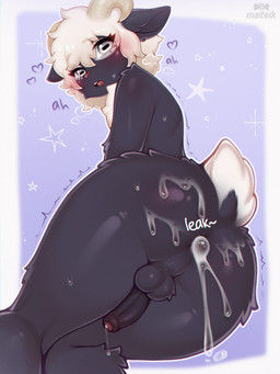 2_horns after_anal after_sex anthro anus aroused backsack balls big_butt black_penis blush bodily_fluids body_blush bottom_heavy breath bubble bubble_butt butt butt_focus cheek_tuft chest_tuft cum cum_bubble cum_drip cum_in_ass cum_inside cum_on_butt cum_string cumshot curvy_figure dripping ejaculation embarrassed erection exposed eyebrows facial_tuft femboy fluffy fluffy_balls foreskin fur genital_fluids genitals grey_body grey_fur hair heart_symbol horizontal_pupils horn huge_butt humanoid_genitalia humanoid_penis inviting leaking_cum leaking_precum looking_at_viewer looking_back looking_back_at_viewer looking_pleasured lying male male/male male_penetrated moan nude on_side open_mouth panting penetration penis penis_backwards penis_tuck precum precum_drip presenting presenting_anus presenting_cum_inside presenting_hindquarters pupils rear_view scut_tail seductive sex shaking short_tail simple_background solo sweat sweatdrop sweaty_butt tail text thick_thighs tremble_spikes trembling tuft wet white_body white_eyes white_fur white_hair wide_hips conditional_dnp maiteik kinktober kinktober_2025 bovid caprine mammal sheep 2025 3:4 digital_media_(artwork) english_text hi_res watermark