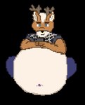 ambiguous_gender ambiguous_prey anthro belly belly_piercing big_belly clothing ear_piercing electronics facial_piercing hiccuping imprint looking_at_object looking_at_phone male male_pred navel nose_piercing phone piercing rumbling_stomach squirming thick_thighs vore wide_hips hausedge deer mammal 2017 animated digital_media_(artwork) low_res pixel_(artwork) pixel_animation short_playtime