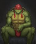 anthro biceps clothing green_body green_skin male muscular muscular_anthro muscular_male solo underwear baraturts teenage_mutant_ninja_turtles teenage_mutant_ninja_turtles_(2014) raphael_(tmnt) reptile scalie turtle hi_res