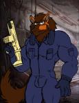 alternate_color anthro anthrofied assault_rifle bulge clothed clothing fully_clothed gun jumpsuit male muscular muscular_anthro muscular_male pokemorph ranged_weapon rifle scar-h solo weapon ashtrek caseyljones asian_mythology east_asian_mythology mythology nintendo pokemon chez_blackpaw_(ashtrek) arcanine canid canine foo_dog generation_1_pokemon mammal pokemon_(species) hi_res pillarbox