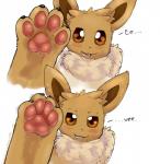44shio ambiguous_gender blush brown_body brown_eyes brown_fur canid canine claws digitigrade eevee feet feral foot_focus fur generation_1_pokemon hi_res looking_at_viewer mammal nintendo open_mouth pawpads paws pokemon pokemon_(species) simple_background solo spread_toes toes white_background
