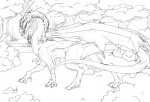 female feral genitals horn inks membrane_(anatomy) membranous_wings pussy solo tail wings athus european_mythology mythology ries riesy dragon mythological_creature mythological_scalie scalie western_dragon black_and_white monochrome