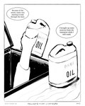 ambiguous_gender basement border dialogue hatch hinge holding_object jug oil ripples water sharkinthepark 2025 4:5 absurd_res animated animated_comic black_and_white comic hi_res monochrome short_playtime