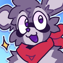 anthro black_body black_fur blue_background cheek_tuft eyebrows facial_tuft front_view fur gloves_(marking) grey_body grey_fur happy inner_ear_fluff kerchief kerchief_only looking_at_viewer male markings mostly_nude neckerchief neckerchief_only neckwear open_mouth open_smile outline pupils purple_eyes purple_nose purple_tongue red_kerchief red_neckerchief simple_background smile snout solo sparkles tongue tuft white_outline fixy_cookies indigo_park rambley_raccoon mammal procyonid raccoon 1:1 2024 aliasing bust_portrait digital_media_(artwork) flat_colors icon portrait