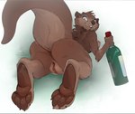 4_toes alcohol anthro back_boob beverage bottle breasts brown_body brown_fur brown_pawpads brown_soles buckteeth butt claws container countershade_feet countershading feet female foot_focus full_foot_pawpads fur genitals head_tuft hindpaw holding_bottle holding_container holding_object looking_at_viewer looking_back looking_back_at_viewer lying neck_tuft nipples nude on_front pawpads paws pink_nipples presenting presenting_hindquarters presenting_pussy pussy raised_tail rear_view side_boob simple_background soles solo tail teeth thick_tail toe_claws toes tuft wine_bottle ksejl mammal mustelid otter 2022 hi_res