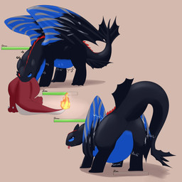 ambiguous_gender duo feral gameplay_mechanics gui head_first health_bar heterochromia partially_inside simple_background tail vore diorexity dreamworks european_mythology how_to_train_your_dragon mythology nintendo pokemon fan_character charizard dragon fury_(httyd) generation_1_pokemon mythological_creature mythological_scalie night_fury pokemon_(species) scalie western_dragon 1:1 2017 hi_res