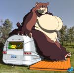 belly breasts butt copyright_symbol crush female heavy obese overweight solo symbol teasing text trailer_(vehicle) vehicle sr71beta bear mammal hi_res url