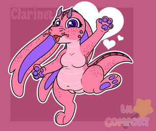 anthro belly breasts fangs featureless_breasts female genitals horn navel non-mammal_breasts non-mammal_navel open_mouth overweight overweight_anthro overweight_female pawpads scales slightly_chubby small_breasts solo spikes spikes_(anatomy) teeth thick_thighs ventral_scales vulva whiskers young young_female alleymutt clarinet_(oc) fan_character kobold reptile scalie hi_res
