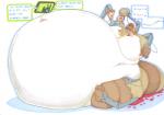 anthro belly big_belly bloated butt eating expansion huge_belly hyper hyper_belly inflation machine mammal obese overweight prisonsuit-rabbitman robot