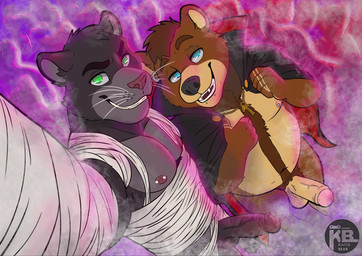 anthro clothing cosplay costume crowd ear_piercing ear_ring facial_markings fur genitals group group_sex hamia head_markings holidays male male/male markings muzzle_(marking) nipples nude orgy party penis piercing presenting public ring_piercing romantic romantic_couple selfie sex tattoo whiskers kaitobear halloween kaito bear felid mammal mummy pantherine undead vampire digital_media_(artwork) hi_res