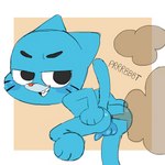 anthro backsack balls blue_body blue_fur butt fart fart_cloud fart_fetish foreskin fur genitals male male_farting penis solo young sesame_(artist) cartoon_network the_amazing_world_of_gumball gumball_watterson domestic_cat felid feline felis mammal 1:1 absurd_res hi_res