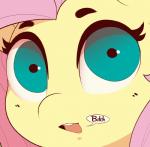 ambiguous_form female hair looking_at_viewer pink_hair profanity solo speech_bubble teal_eyes evehly friendship_is_magic hasbro my_little_pony fluttershy_(mlp) equid mammal 2019 digital_media_(artwork) hi_res reaction_image