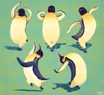 ambiguous_gender beak biped black_body black_feathers dancing feathers feral green_background multiple_poses pose simple_background solo standing white_body white_feathers ka92 avian bird emperor_penguin penguin 2018