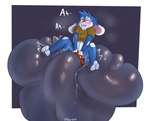 anthro balls_deep balls_in_mouth between_breasts big_breasts blush bodily_fluids body_part_in_mouth breast_squish breasts curling_toes deep_throat dominant dominant_female dripping drooling duo feet fellatio female fucked_silly glistening glistening_body held_up huge_breasts larger_female lifting_partner looking_pleasured male male/female oral oral_penetration penetration penile saliva saliva_drip saliva_on_face saliva_string sex size_difference smaller_male squish sucking sweat oliburgob cobalt_(olibur) annelid lagomorph leech leporid mammal rabbit hi_res