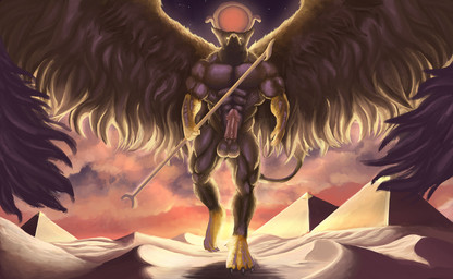 5_fingers abs anthro balls beak biceps biped brown_body brown_fur building claws clothing desert egyptian egyptian_clothing egyptian_headdress erection feathered_wings feathers feet finger_claws fingers fur genitals humanoid_genitalia humanoid_penis jewelry looking_at_viewer male muscular muscular_anthro muscular_male nude outside paws pecs penis pyramid sand sky solo tail toe_claws toes wings grandtaurus mythology carpo avian gryphon mythological_avian mythological_creature hi_res