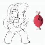 beating boxing female food meat punch simple_background solo sport crazygreyrabbit rabbitexe prettybunny lagomorph leporid mammal rabbit 2d_animation animated short_playtime