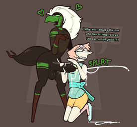 1_eye anthro balls big_penis blush bodily_fluids claws clothed clothed_female clothing cum dialogue duo female flats_(shoes) footwear gem genital_fluids genitals gynomorph hair handjob heart_symbol huge_penis intersex intersex/female looking_at_genitalia looking_at_penis looking_pleasured nude_gynomorph onomatopoeia pearl_(gem) penile penis reluctant sex shoes simple_background sound_effects speech_bubble text white_hair xenopavilia cartoon_network steven_universe centipeetle pearl_(steven_universe) arthropod centipede corrupted_gem gem_(species) myriapod nephrite_(gem_species) pearl_(gem_species) english_text