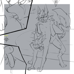 anal anal_penetration andromorph andromorph/male anthro anus balls bat_ears bat_tail blush bodily_fluids butt clenched_teeth cum duo ejaculation erection fur genital_fluids genitals hair humanoid_genitalia humanoid_penis intersex intersex/male licking long_hair low_contrast male male_penetrated nude nude_andromorph nude_anthro nude_male open_mouth oral penetration penis raised_tail rear_view rimming sex simple_background tail teeth tongue tongue_out tongue_penetration tuft vulva topazknight lucas_(topazknight) turo_of_akesh bat canid canine canis desert_long-eared_bat jackal mammal wingless_bat 1:1 absurd_res digital_media_(artwork) hi_res