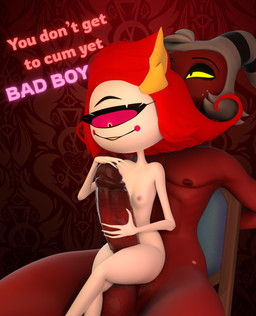 1_eye balls big_balls big_penis blush blush_stickers breasts dialogue duo female freckled_face freckles genitals hair horn larger_male male male/female nipples nude nude_female nude_humanoid nude_male on_lap penis red_body red_hair red_skin sex sitting sitting_on_another sitting_on_lap size_difference small_breasts smaller_female smug striped_horn stripes text thick_thighs thigh_sex touching_penis wallpaper_(decoration) white_body white_hair white_skin b3ntfield shywearsfangs_(modeler) valorlynz_(modeler) hazbin_hotel hellaverse helluva_boss moxxie_(helluva_boss) niffty_(hazbin_hotel) cyclops demon humanoid imp 3d_(artwork) blender_(artwork) digital_media_(artwork) english_text hi_res