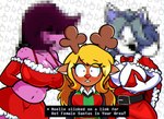 aged_up big_breasts blurred_character breast_grab breasts clothed clothing costume cursor curvy_figure embarrassed female female/female freckles group hand_on_breast horn huge_breasts santa_costume santa_dress shy slightly_chubby suggestive trio voluptuous nuggnogg deltarune undertale undertale_(series) noelle_holiday susie_(deltarune) temmie_(undertale) deer lizard mammal new_world_deer reindeer reptile scalie tem 2024 absurd_res digital_drawing_(artwork) digital_media_(artwork) hi_res meme