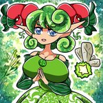 big_breasts breasts clothing dress ear_piercing female humanoid_pointy_ears medallion not_furry piercing pointy_ears solo lotusmice nintendo the_legend_of_zelda touhou saria fairy humanoid kokiri 1:1 hi_res