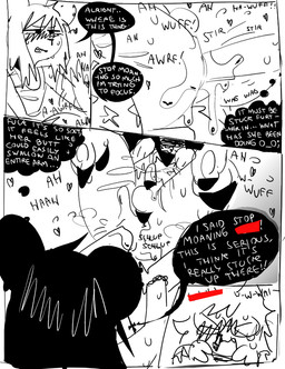 anal anal_fisting anal_penetration anthro arf balls be_quiet beaded_jewelry beads blood blush bodily_fluids censored_text clothing collar collar_tag digging_into_butt duo eyewear female fisting genitals glasses gynomorph gynomorph/female heart_symbol intersex intersex/female jewelry kandi_(jewelry) lube_drip lube_in_ass lube_on_butt moan nosebleed object_in_ass paws penetration penis scar self-harm_scars shirt small_penis sound_effects speech_bubble spread_legs spreading sweat tail tail_motion tailwag tank_top topwear wiggle woof_(sound_effect) yelling_at_another young bravobunny bravo_(bravobunny) lily_brambles canid canine canis mammal mouse murid murine rodent wolf greyscale monochrome incest_(lore) trans_(lore) trans_woman_(lore)