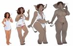 anthro barefoot base_one_layout basic_sequence big_ears biped black_hair blush breasts brown_hair clothing curled_hair exclamation_point eyes_closed feet female four_frame_image four_frame_sequence genitals grey_body grey_skin growth hair human_to_anthro kinky_hair linear_sequence navel nightgown nipples nude one_row_layout open_mouth panties pubes pussy simple_background slightly_chubby smile solo species_transformation standing tail tail_growth torn_clothing transformation transformation_sequence trunk underwear wardrobe_malfunction white_background dicksndemons elephant elephantid human mammal proboscidean 2018 sequence