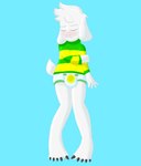 anthro blush claws clothing diaper embarrassed eyes_closed floppy_ears fur male pattern_clothing pattern_shirt pattern_topwear printed_diaper shirt short_tail striped_clothing striped_shirt striped_topwear stripes tail topwear white_body white_fur young young_anthro young_male charlesfrederick undertale undertale_(series) asriel_dreemurr boss_monster_(undertale) bovid caprine goat mammal hi_res