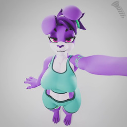 anthro bottomwear clothing crop_top electronics first_person_view gynomorph holding_object holding_phone intersex music phone purple_eyes shaking_hips shirt shorts tongue tongue_out topwear wiggling_hips screwingwithsfm sound_warning nail_(screwingwithsfm) lagomorph leporid mammal rabbit 1:1 animated short_playtime sound video