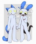 anthro blush do_not_distribute duo hand_holding heart_symbol living_tail male snake_tail tail unusual_anatomy unusual_tail imkn_626 neko_no_teach-kun oyasaioni9 sam_(neko_no_teach-kun) teach domestic_cat felid feline felis lagomorph leporid mammal rabbit reptile scalie snake hi_res