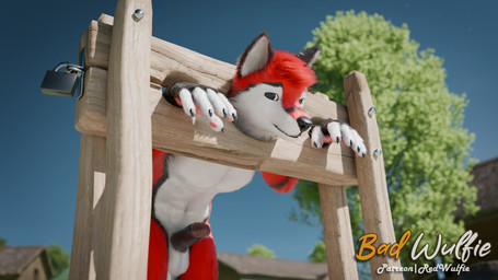 5_fingers anthro bdsm biped black_nose bondage bound claws digitigrade fingers fluffy fur gloves_(marking) hair humiliation locked locked_up male male_anthro markings medieval medieval_architecture medieval_fantasy pawpads paws public public_exposure public_humiliation public_nudity public_use realistic red_body red_fur restraints solo stocks whiskers white_body white_fur white_whiskers red_wulfie blender_cycles red_(red_wulfie) canid canine canis mammal wolf 16:9 3d_(artwork) 4k absurd_res blender_(artwork) digital_media_(artwork) hi_res watermark widescreen