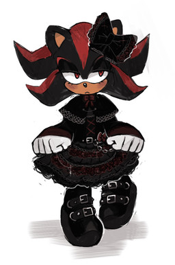 accessory alternative_fashion anthro belt black_belt black_body black_boots black_bow black_clothing black_dress black_ears black_footwear black_nose boots bow_ribbon brown_inner_ear chain clothed clothed_anthro clothed_male clothing crossdressing crossdressing_male dress femboy footwear fully_clothed fully_clothed_anthro fully_clothed_male gloves goth gothic_lolita hair_accessory hair_bow hair_ribbon half-closed_eyes handwear j-fashion lolita_(fashion) lolita_dress male male_anthro multicolored_clothing multicolored_dress narrowed_eyes red_body red_clothing red_dress red_eyes red_ribbon ribbons shoes simple_background solo two_tone_clothing two_tone_dress unimpressed white_background white_clothing white_gloves white_handwear chatoyancy sega sonic_the_hedgehog_(series) shadow_the_hedgehog eulipotyphlan hedgehog mammal 2025 digital_drawing_(artwork) digital_media_(artwork) full-length_portrait portrait