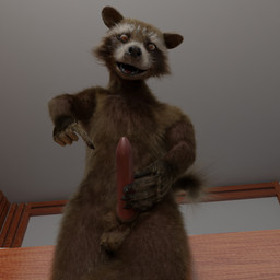 anthro balls brown_body brown_eyes brown_fur fur genitals gesture hand_gesture holding_penis looking_at_viewer male masturbation nude penile penile_masturbation penis pointing smile solo standing tawzy guardians_of_the_galaxy marvel rocket_raccoon mammal procyonid raccoon 1:1 3d_(artwork) blender_(artwork) digital_media_(artwork) hi_res