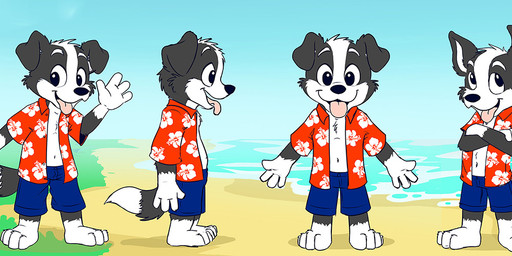 anthro beach blue_bottomwear blue_clothing blue_shorts bottomwear cheek_tuft clothed clothing crossed_arms facial_tuft front_view fur gloves_(marking) grey_body grey_fur head_tuft leg_markings logo looking_at_viewer male male_anthro markings open_clothing open_mouth open_smile open_topwear pink_tongue red_clothing red_topwear shorts side_view smile socks_(marking) solo standing tongue tongue_out topwear tuft white_body white_fur young young_anthro young_male pandapaco roni_(imroni) border_collie canid canine canis collie domestic_dog herding_dog mammal pastoral_dog sheepdog artist_logo signature
