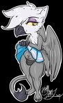 anthro avian bottomwear bulge clothing gallagher_(fursona) gryphon lgbt_pride mythological_avian mythological_creature mythology pride_colors skirt solo spamjamz trans_(lore) trans_woman_(lore) transgender_pride_colors