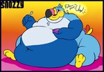 2015 adverbeak advertisement avian beak belly bird blush burping cereal cereal_bowl chubby_cheeks cutlery dialogue embarrassed food froot_loops half-closed_eyes kellogg's kitchen_utensils looking_at_viewer male mascot moobs morbidly_obese morbidly_obese_male narrowed_eyes navel obese obese_male open_beak open_mouth overweight overweight_male snozzy solo spoon tools toucan toucan_sam