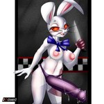 1:1 2023 animal_humanoid big_breasts big_nipples big_strapon breasts digital_media_(artwork) dildo female five_nights_at_freddy's five_nights_at_freddy's:_security_breach hi_res holding_knife holding_object humanoid knife lagomorph lagomorph_humanoid leporid licking licking_lips looking_at_viewer lube lube_drip lube_on_sex_toy lube_on_strapon mammal mammal_humanoid navel nipples patchwork_creature rabbit scottgames sex_toy solo steel_wool_studios strapon tongue tongue_out vanny_(fnaf) zcomic