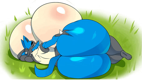 anthro big_breasts big_butt bouncing_breasts bouncing_butt breasts butt feet female female_anthro fingers grass hand_on_butt hand_on_own_butt hand_spike huge_breasts huge_butt hyper hyper_breasts hyper_butt looking_at_viewer looking_back looking_back_at_viewer nude nude_anthro nude_female plant solo spikes spikes_(anatomy) toes oleanderin thiccbuns nintendo pokemon generation_4_pokemon lucario pokemon_(species) 2025 animated