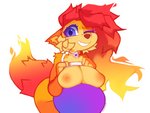 anthro anthrofied areola breast_rest breasts choker exposed_breasts female fire front_view fur grin jewelry looking_at_viewer mascot necklace nipples one_eye_closed orange_body orange_fur presenting presenting_breasts purple_eyes smile solo tail conditional_dnp hiccyart firefox mozilla canid canine elemental_creature fire_creature fox mammal 2021 4:3 absurd_res digital_media_(artwork) hi_res shaded