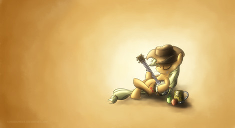 apple banjo_(instrument) blonde_hair cider clothing container cowboy_hat crossed_legs cup cutie_mark eyes_closed female feral food fruit hair hat hay headgear headwear musical_instrument plant plucked_string_instrument quadruped relaxing simple_background solo string_instrument tail fongsaunder friendship_is_magic hasbro my_little_pony applejack_(mlp) earth_pony equid equine horse mammal pony 2012 hi_res wallpaper