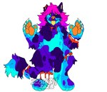 ambiguous_gender anthro blood bodily_fluids candy_gore claws gore gore_focus hair pawpads paws solo sparklefur tongue tongue_out chowmalgamation glitter_(jackrabbit) canid canine canis domestic_dog mammal wolf 2023 signature