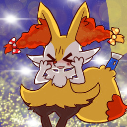 3_fingers abstract_background accessory ambiguous_anthro ambiguous_gender anthro arm_tuft biped black_body black_fur blush blush_lines bow_ribbon cheek_tuft chest_tuft digitigrade dipstick_tail eyes_closed facial_tuft fingers flashlight front_view fur hair_accessory hair_bow hair_ribbon hand_on_cheek hip_tuft inner_ear_fluff markings multicolored_body multicolored_fur nude_ambiguous nude_anthro object_in_tail open_:3 open_mouth pointy_ears polka_dot_bow prick_ears red_body red_bow red_fur red_inner_ear_fluff red_nose red_tail_tip ribbons shoulder_tuft solo standing tail tail_markings tapering_snout tuft two_tone_tail white_body white_fur yellow_body yellow_fur yellow_tail annyui0611 nintendo pokemon braixen canid generation_6_pokemon mammal pokemon_(species) 1:1 2021 digital_drawing_(artwork) digital_media_(artwork) hi_res japanese_description portrait three-quarter_portrait translated_description